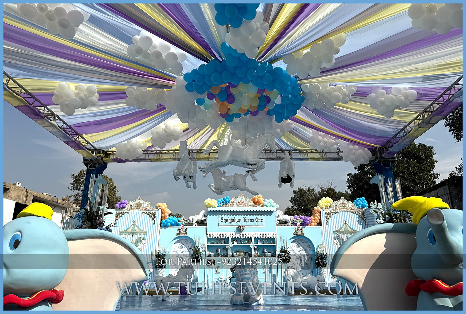 Vintage Carnival theme birthday decor by Tulips Events (13)