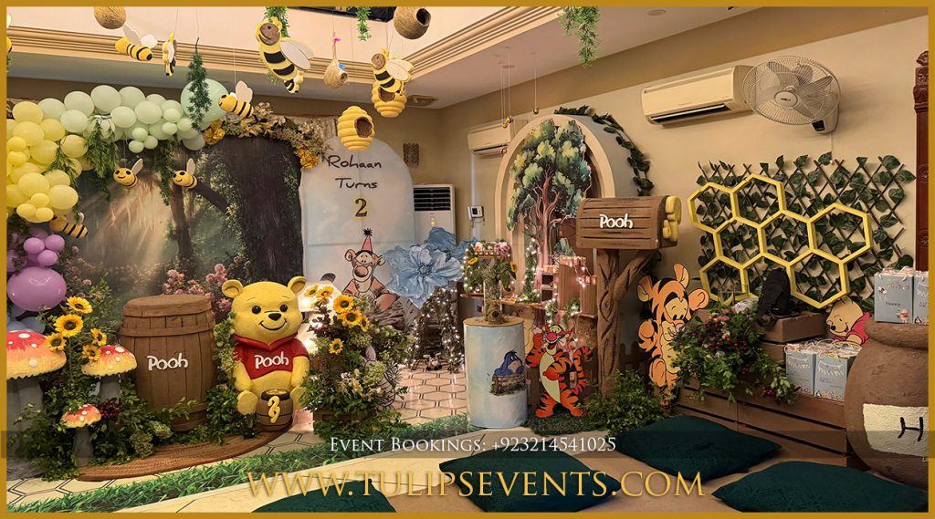 Best Birthday Planner in Lahore Pakistan creating Winnie the Pooh birthday party decoration