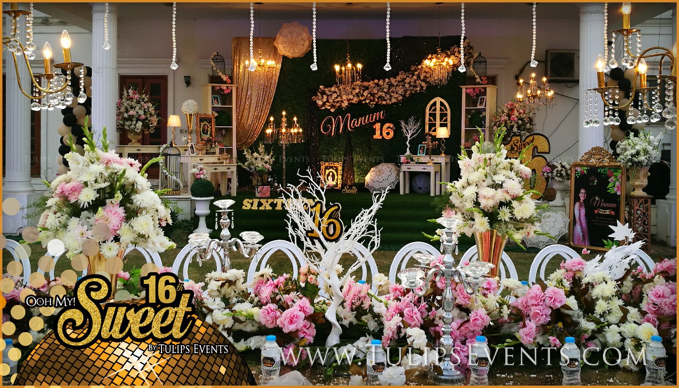 sweet 16 golden party decor ideas in Pakistan (17)