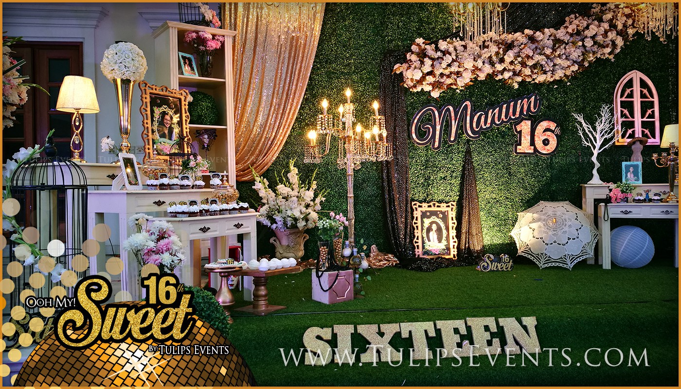 sweet 16 golden party decor ideas in Pakistan (21)