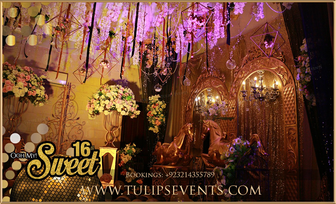 Black Gold Sweet 16 Party Decor ideas in Pakistan (13)