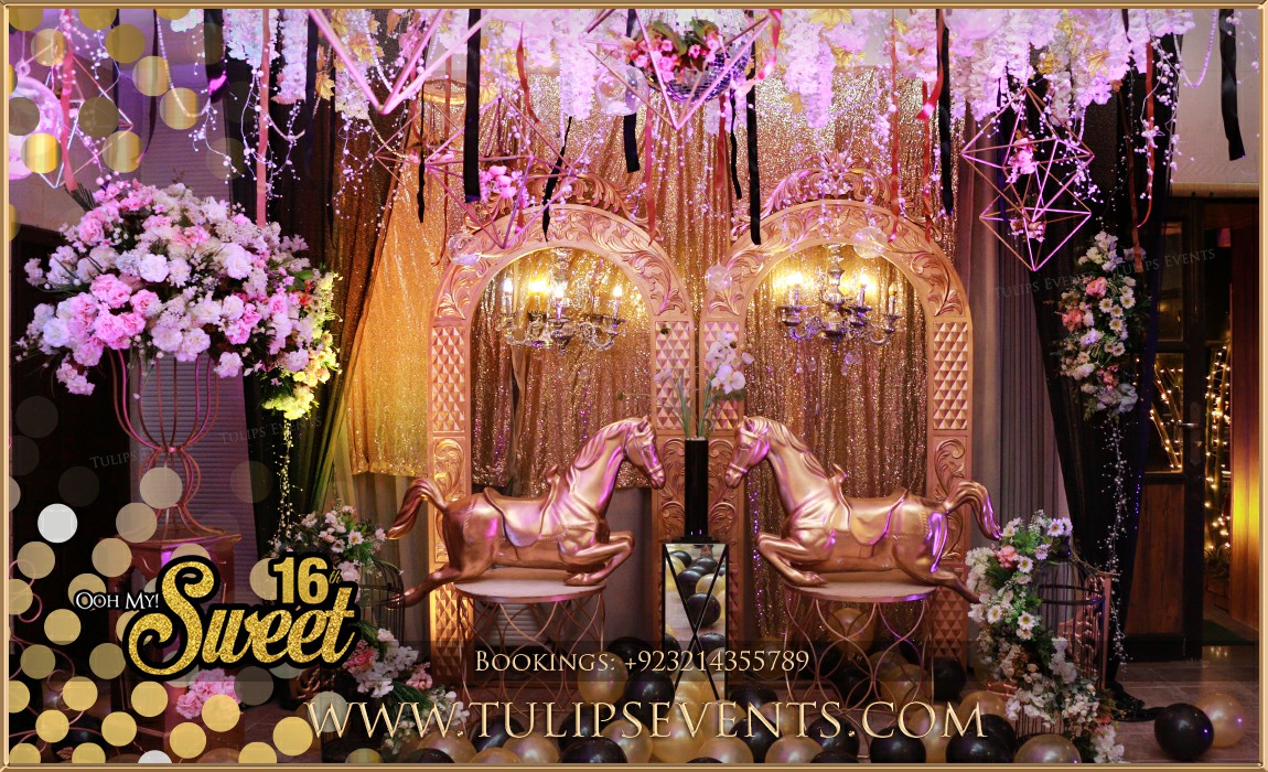 Black Gold Sweet 16 Party Decor ideas in Pakistan (3)