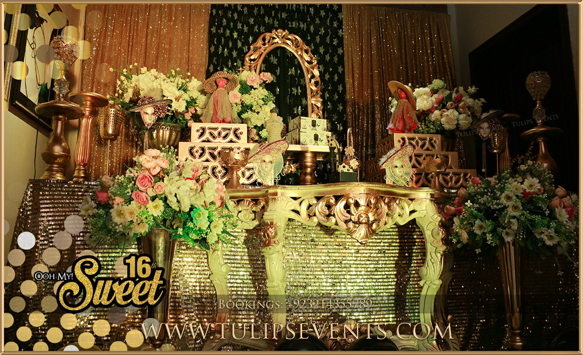 Black Gold Sweet 16 Party Decor ideas in Pakistan (4)