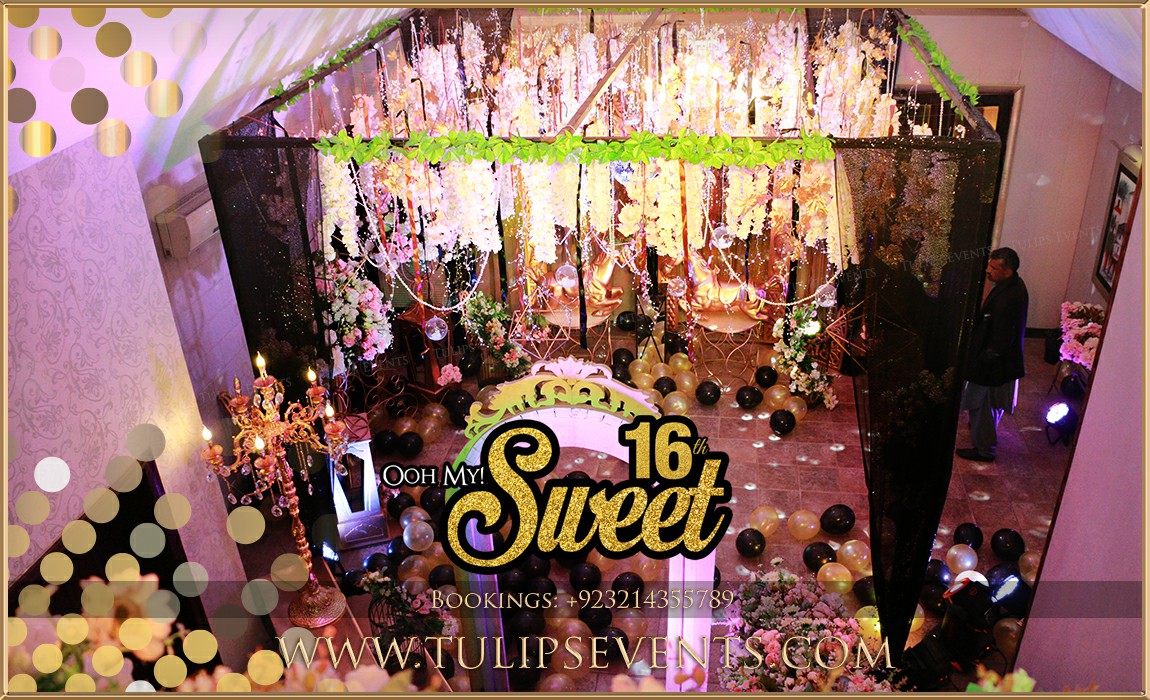 Black Gold Sweet 16 Party Decor ideas in Pakistan (45)