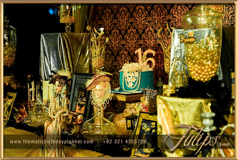 Gold Royal Blue Sweet 16 Themed party ideas in Pakistan 09~1