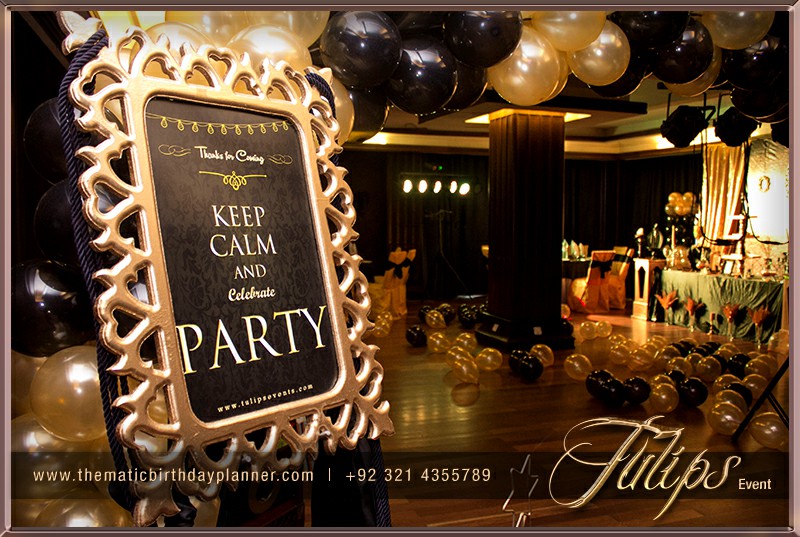 Royal gold black themed surprise party ideas in Pakistan (10)