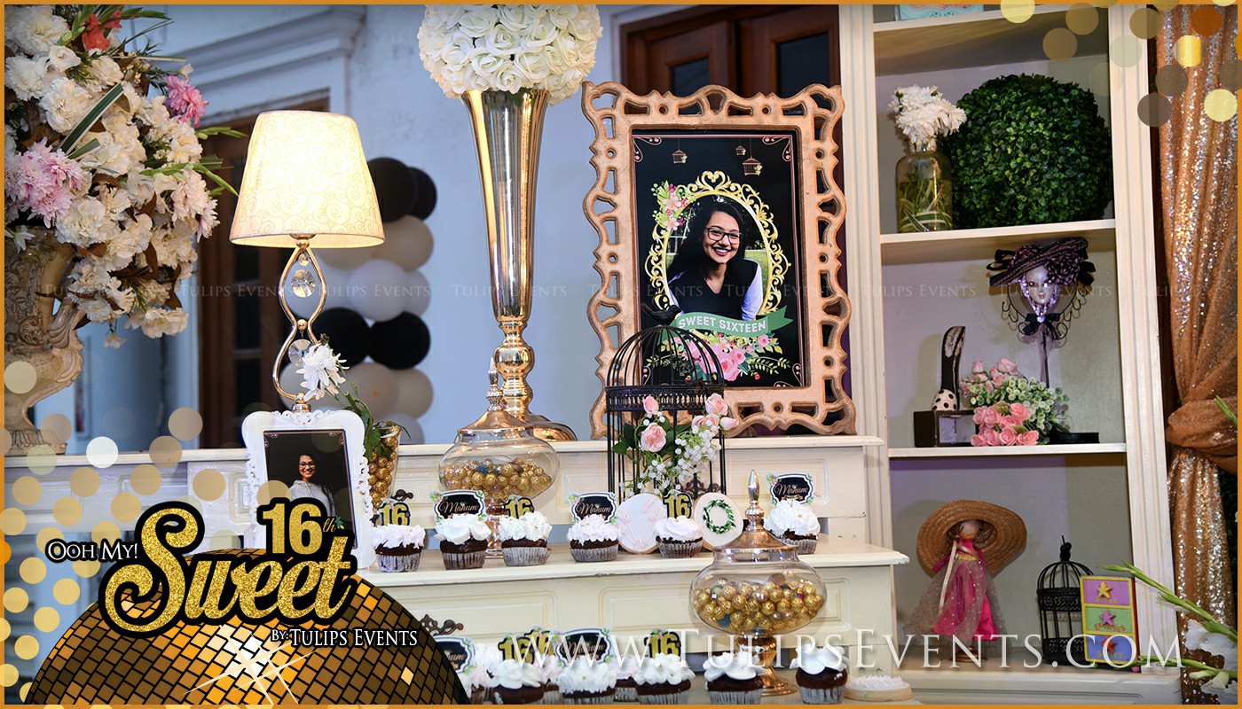 sweet 16 golden party decor ideas in Pakistan (2)