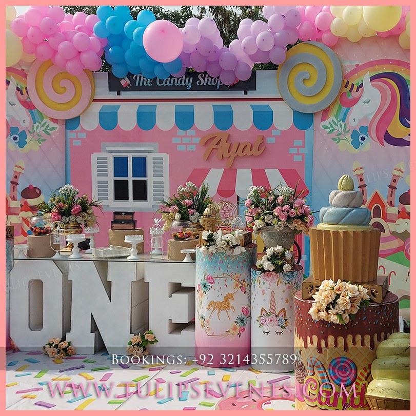 Unicorns Candyland Theme Party Decor Ideas Tulips Events 10