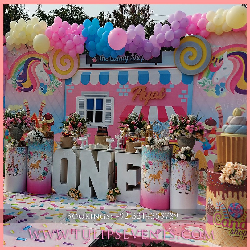 Unicorns Candyland Theme Party Decor Ideas Tulips Events 23