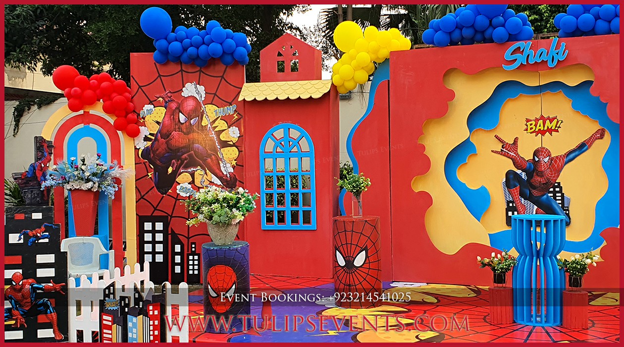 Spiderman Theme Birthday Party Decorations by Tulips Events (15)