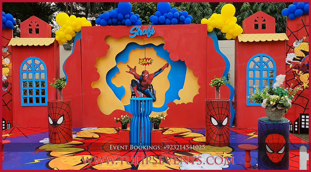 Spiderman Theme Birthday Party Decorations by Tulips Events (17)