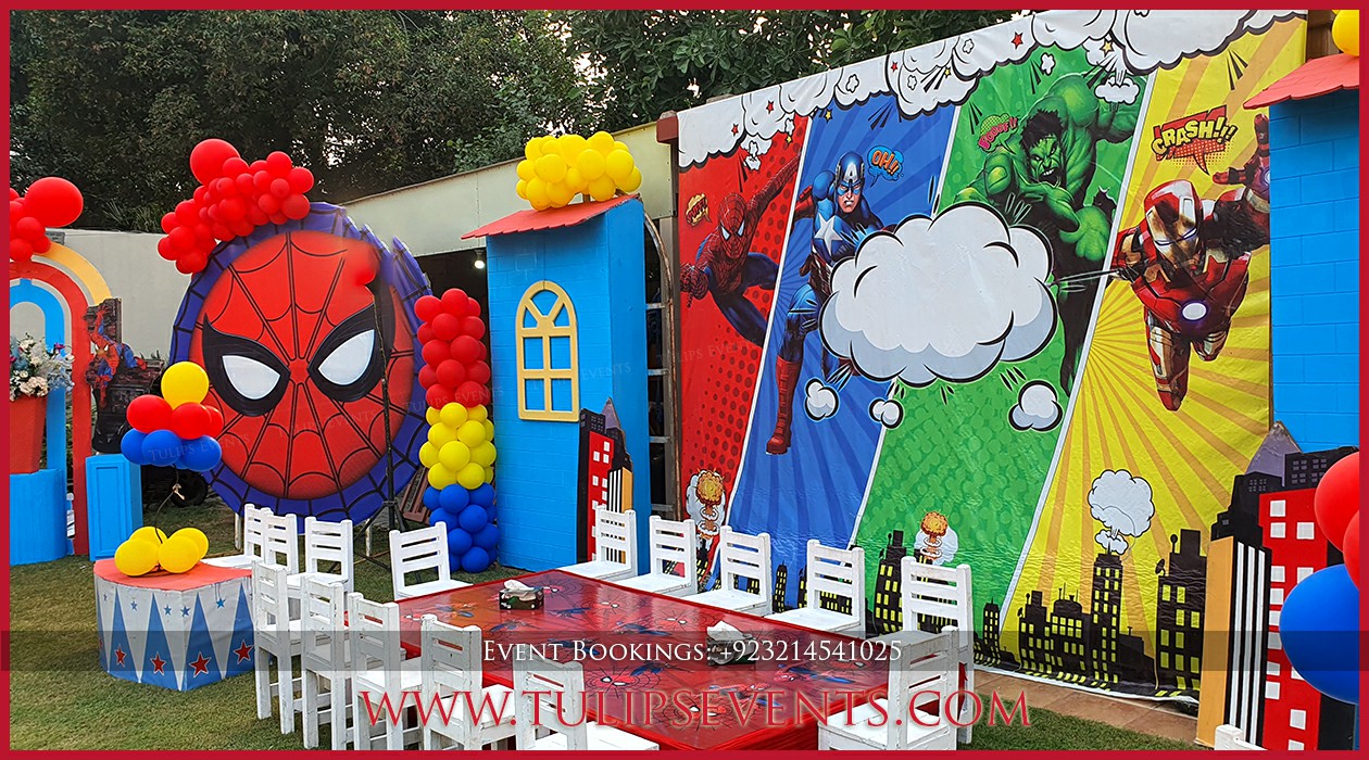 Spiderman Theme Birthday Party Decorations by Tulips Events (19)