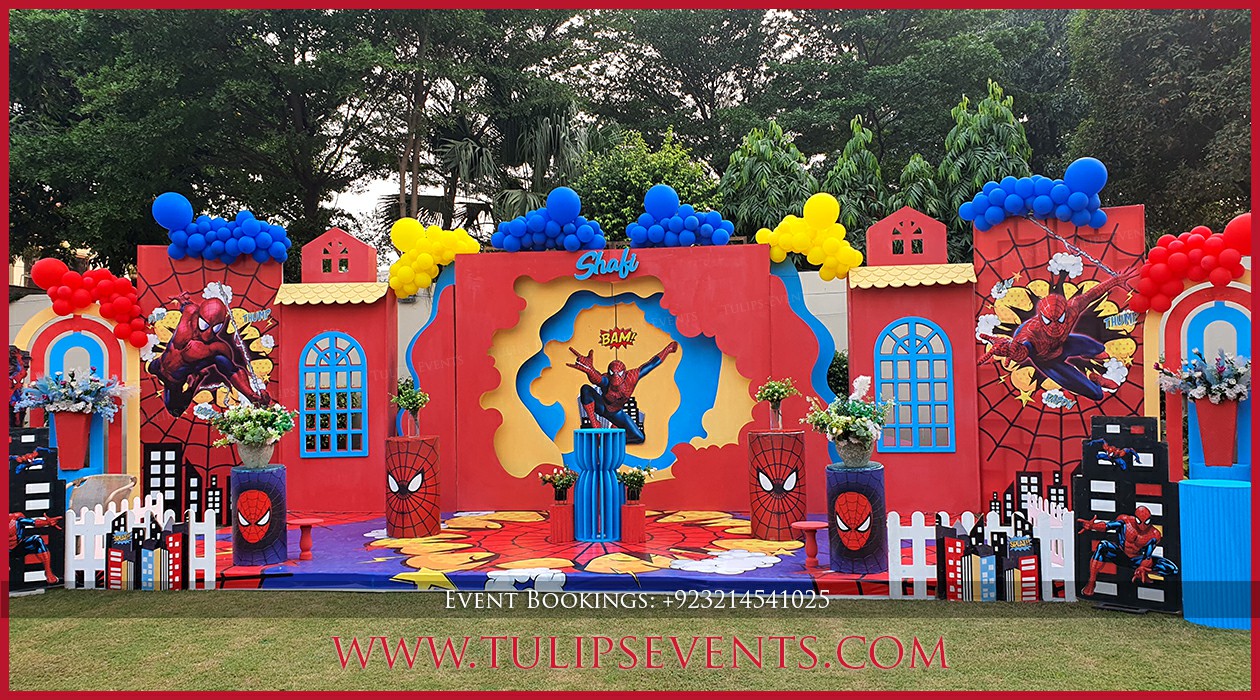 Spiderman Theme Birthday Party Decorations by Tulips Events (23)