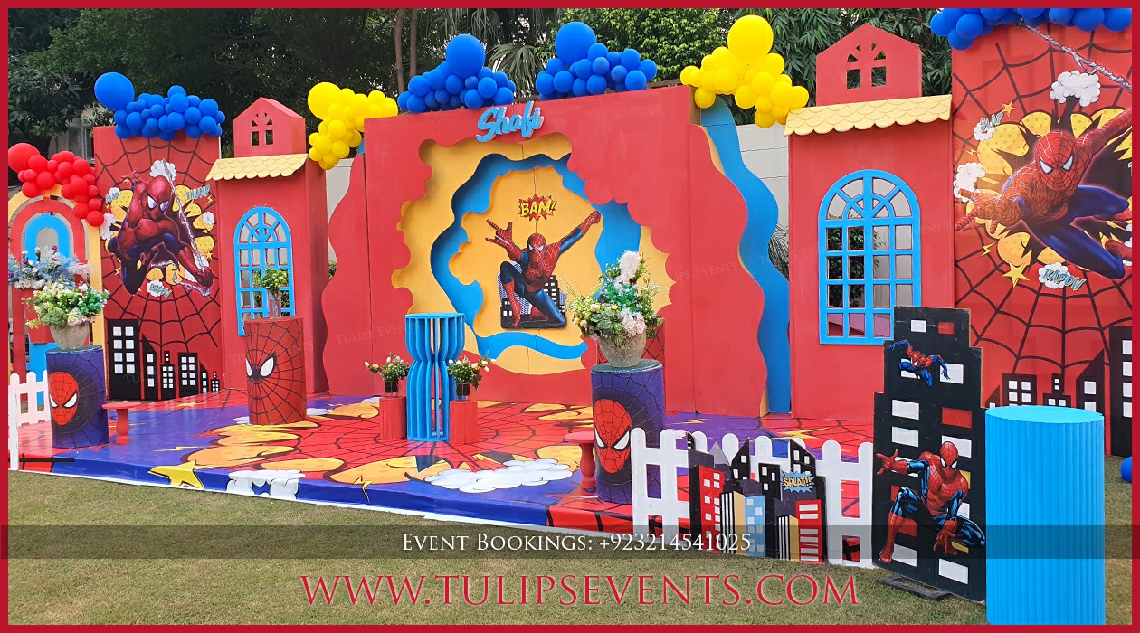 Spiderman Theme Birthday Party Decorations by Tulips Events (9)