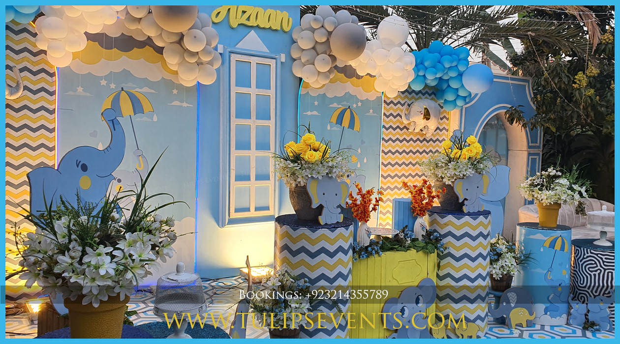 Elephant theme birthday décor by tulips events in Pakistan (1)