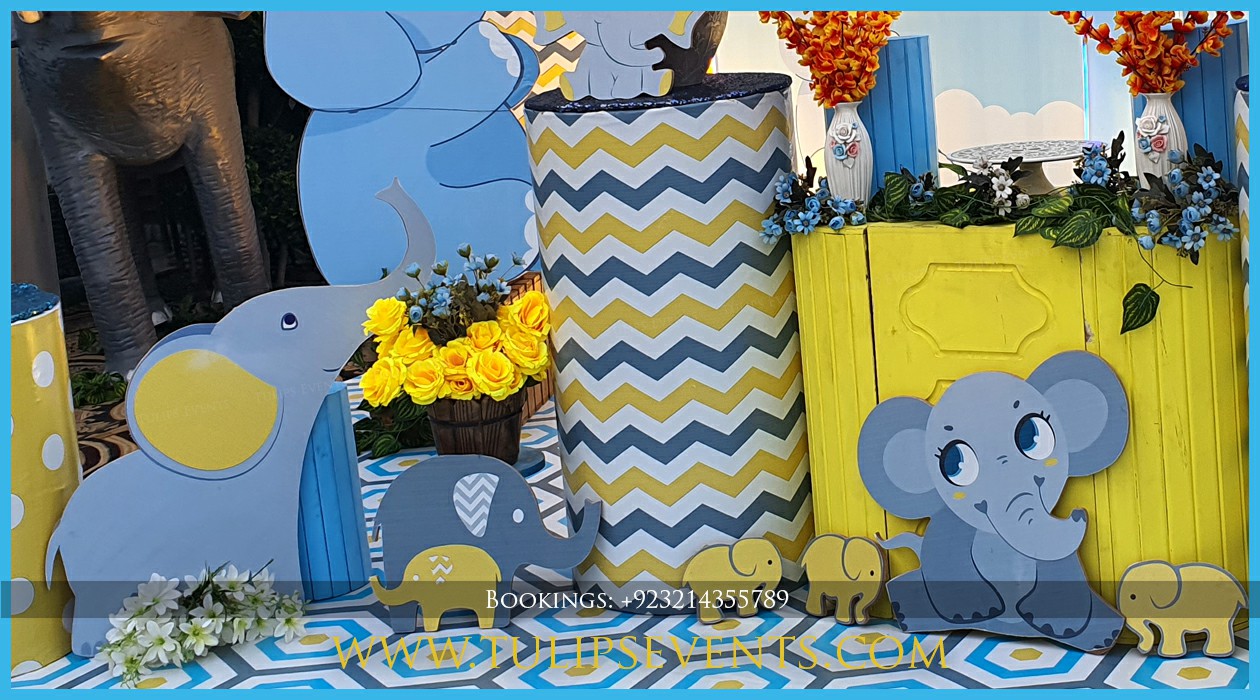 Elephant theme birthday décor by tulips events in Pakistan (14)