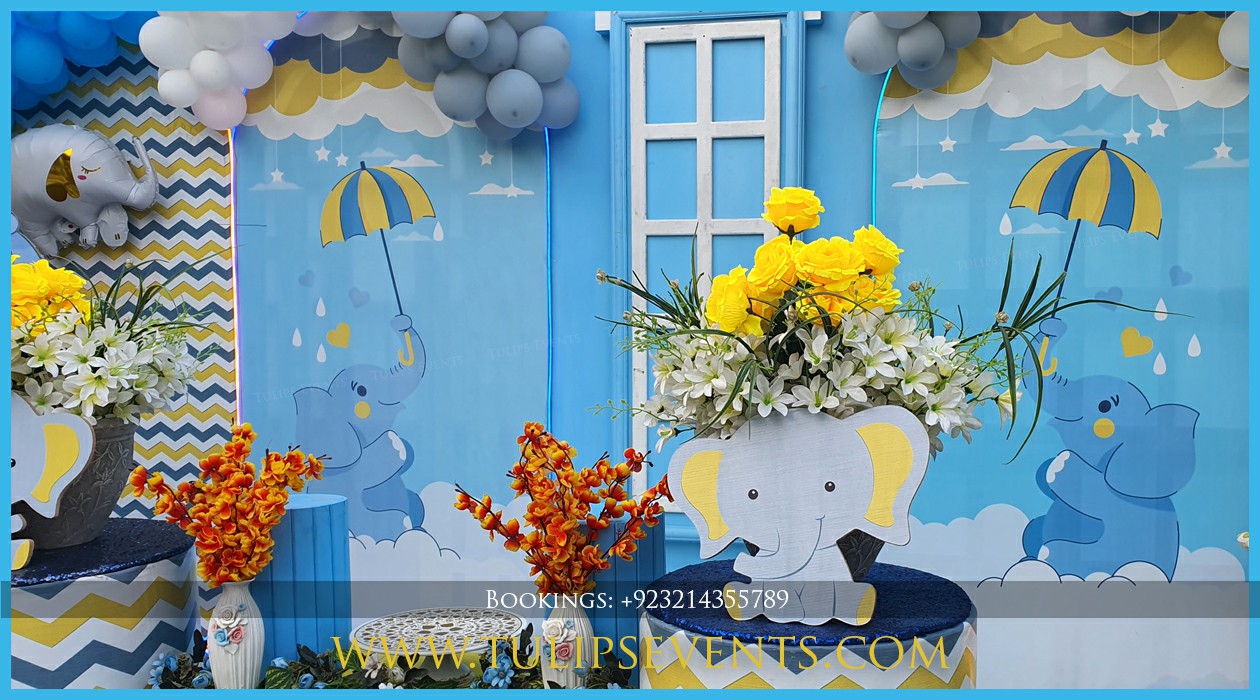 Elephant theme birthday décor by tulips events in Pakistan (15)