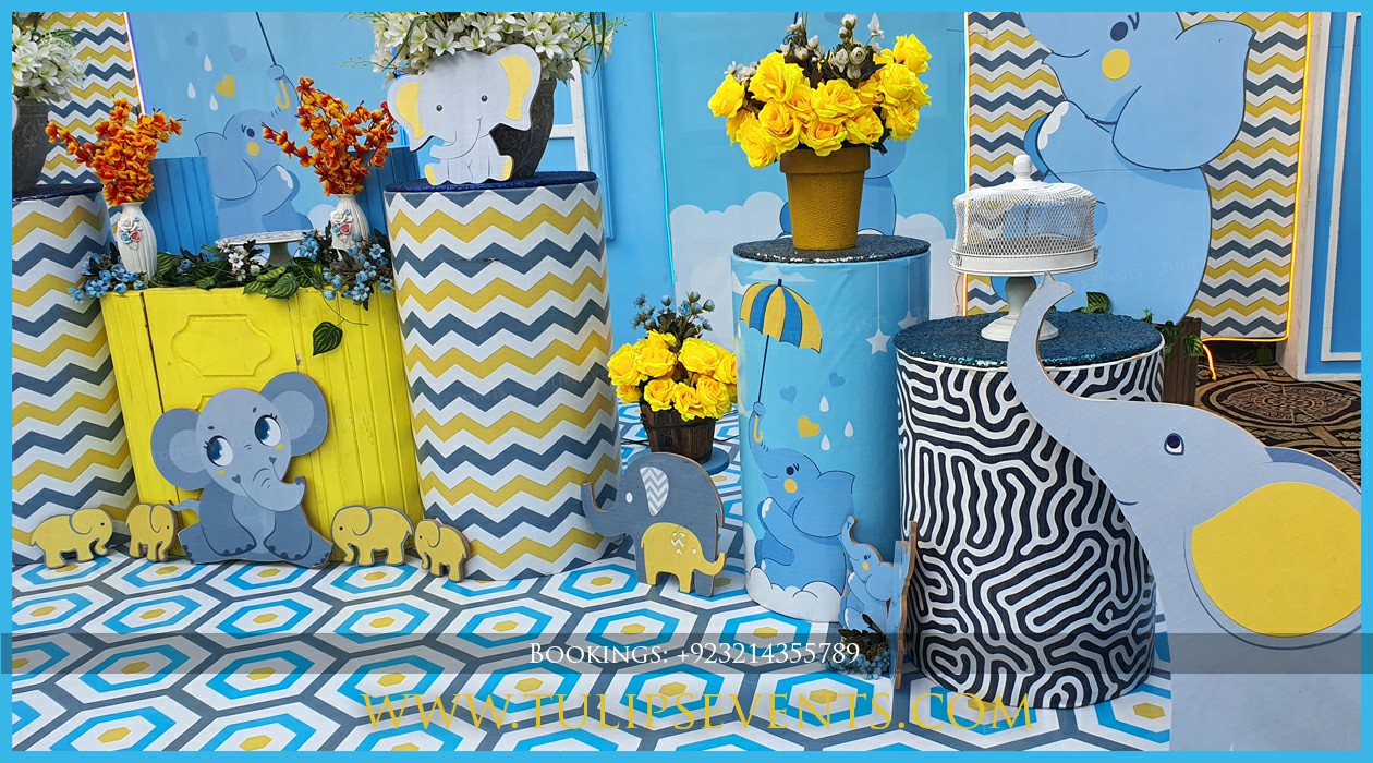 Elephant theme birthday décor by tulips events in Pakistan (16)