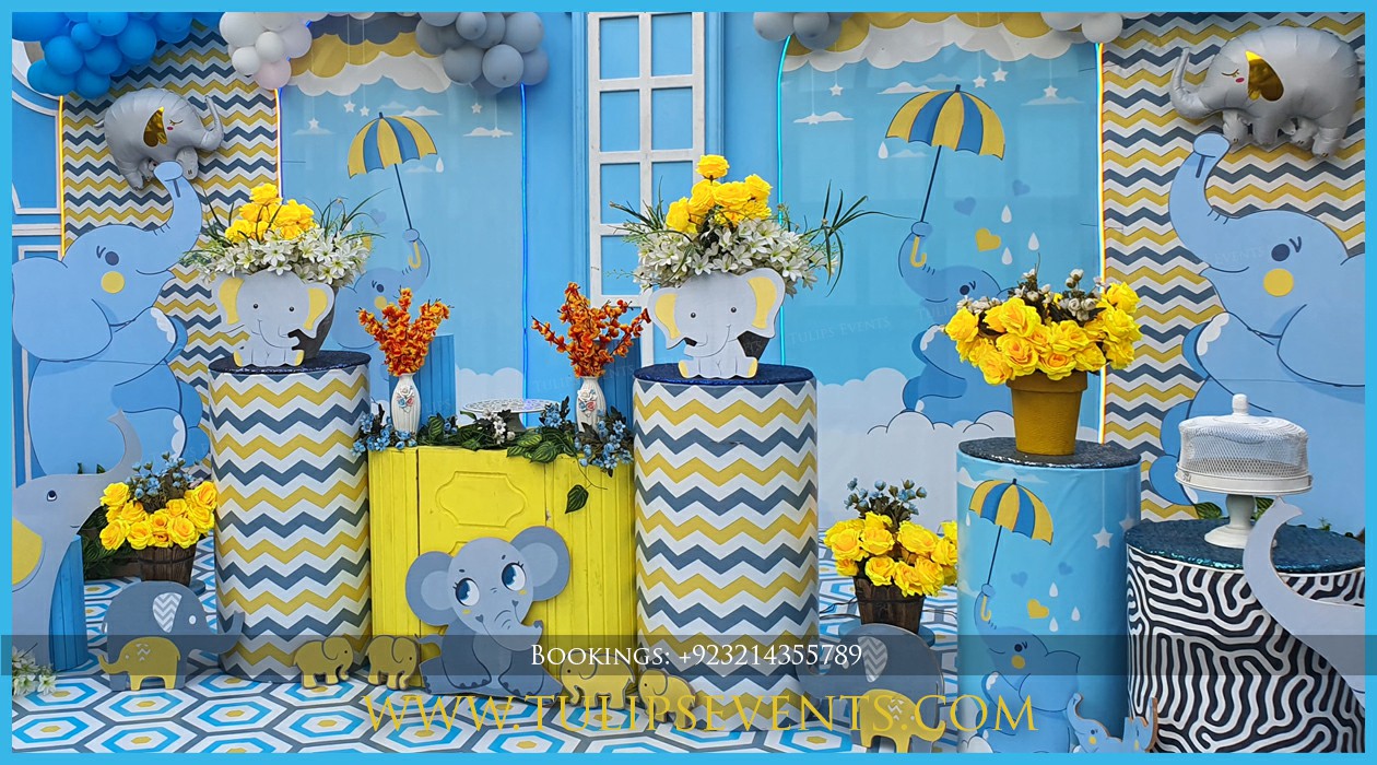Elephant theme birthday décor by tulips events in Pakistan (17)