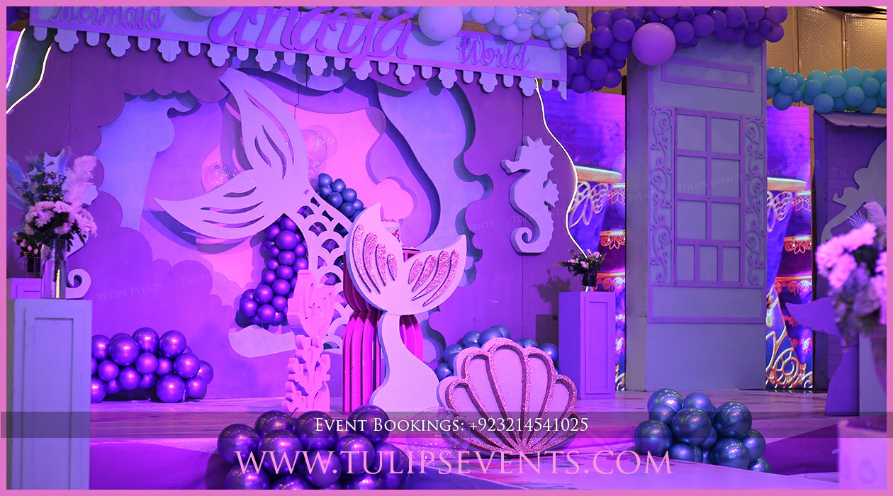 Mermaid Magic Theme Birthday Decorations in Pakistan (28)