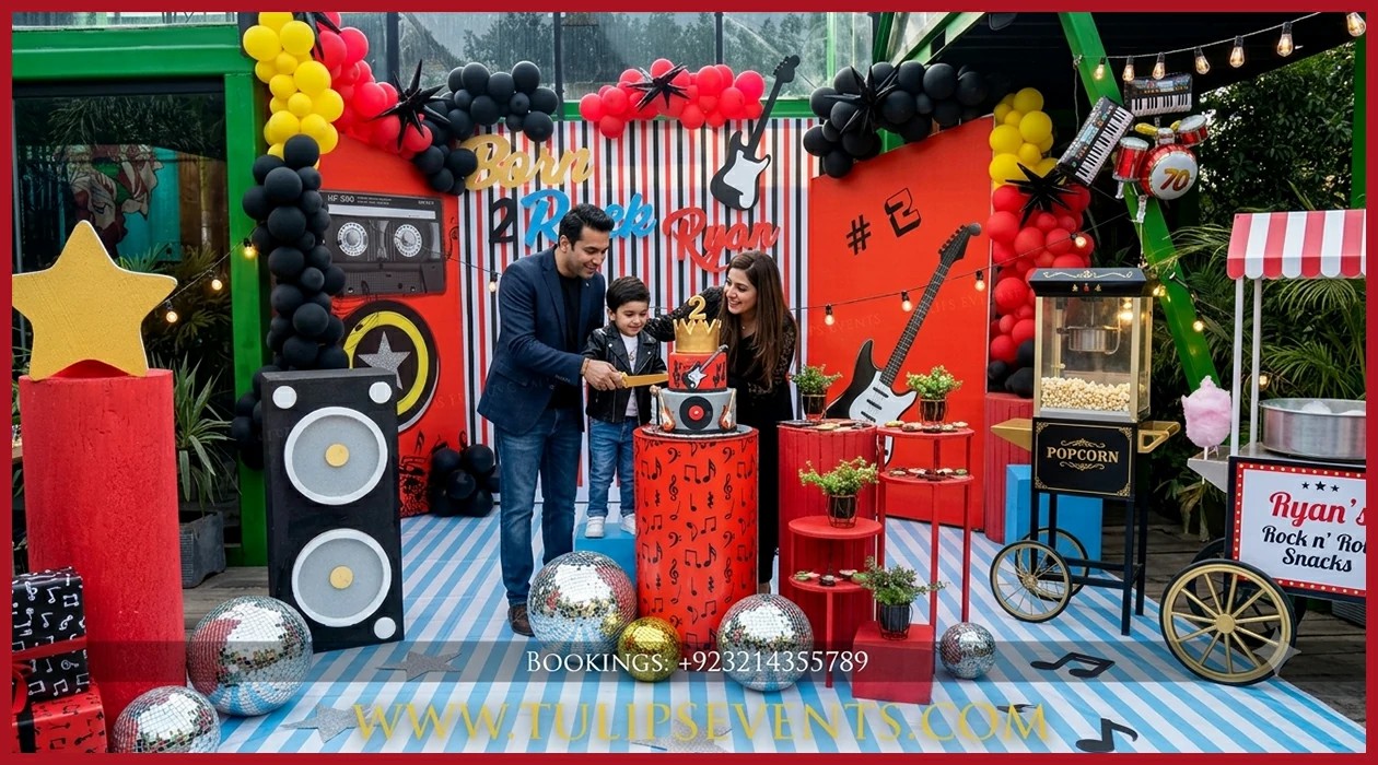 Best Rock Star themed party decoration in Jhelum by Tulips Events